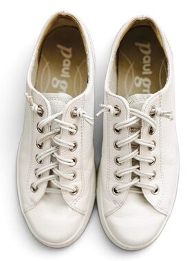 paul green hadley sneaker white leather low top lace up women's 7.5 luxury shoes